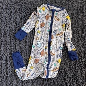 Little Sleepies “Game Day” Football Zippy 12-18 months
